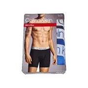 Calvin Klein Underwear Mens XL Microfiber Boxer Brief Blue (3 pack) Wicking Soft