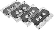 CHICAMPERA 4pcs Blank Cassette Tapes for Recording Empty Tapes with Clear Plastic Case for Music Teaching and Party Surprises Compact Micro Audio Recorders