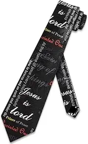 [Steven Harris] Bible Verse Ties Mens Religious Necktie for Men Christian Tie Jesus Neckties, Black, One size