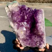 4.4LB Natural Amethyst geode quartz cluster crystal specimen Healing