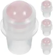 4 Pcs Essential Oil Roller Inserts Kit, Pink Jade Roller Balls and Bottle Cap fo
