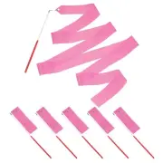 Dance Ribbons, 6Pcs 78.7 Inch Gymnastics Streamers for Gifts, Dancing, Pink