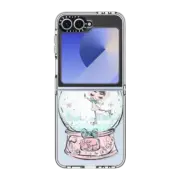 Galaxy Z Flip6 Clear Case Snow Globe Girl Ice Skating in Winter by Nature Magick