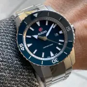 Rado Captain Cook 45 mm Swiss Automatic Diver Watch Titanium Blue Dial & Bezel
