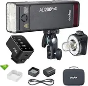 GODOX AD200 Pro II AD200Pro II 200Ws 2.4G Flash with Godox X3-N Trigger for Nikon, 500 Full Power Flashes, 0.01-1.8s Recycling TTL Speedlite Pocket Monolight Strobe Flash (Upgraded Godox AD200 Pro)