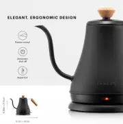 8-Cup Electric Gooseneck Kettle, Black with Automatic Shut-off