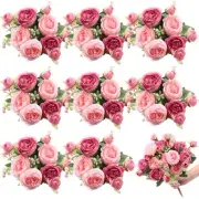 8 Bundles Artificial Peonies Flowers Boho Faux Flowers Arrangements Artificia...