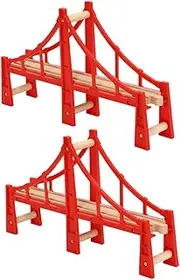 DOITOOL 2pcs Toy Train Bridges Train Track Accessories for Boy Girl Easy to Connect Birthday for Boy Girl Stimulates Logical Thinking Skills