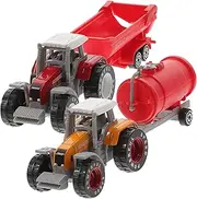 2pcs Truck Tractor Realistic Simulated Farm Vehicle Playset for Bright Colors for Learning Role Play Plastic Construction for Parent Interaction