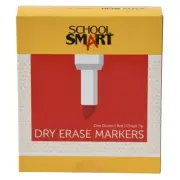School Smart Dry Erase Markers, Chisel Tip, Low Odor, Red, Pack of 12