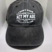 Act My Age Mens New Washed Look Denim Baseball Cap Hat