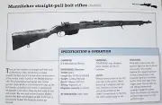 Mannlicher Rifle Gun Picture Out of Print Spec Sheet Article Display Decor