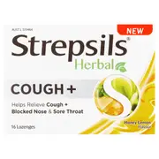 [Strepsils & Strepfen] Strepsils Herbal Cough+ Honey Lemon 16 Lozenges
