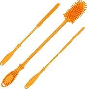 Silicone Bottle Cleaning Brush - 12.5" Water Bottle Cleaner for Your Hydroflask, Sports Bottle, Vase, and Glassware - Best Antibacterial Silicone Bottle Brush for Washing Narrow-Neck Containers