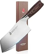 TUO Vegetable Cleaver 7 Inch- Pro Chinese Chef Knife German High Carbon Stainless Steel with Pakkawood Ergonomic Handle - Ultra Sharp Meat Cleaver for Home & Restaurant - Osprey Series with Gift Box