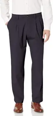 NWT Dockers Signature Khaki Classic Shirt Gripper Navy Pants 34 x 32 Pleated