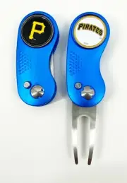 GOLF SWITCHBLADE Pittsburgh Pirates DIVOT REPAIR TOOL + Ballmarker Blue