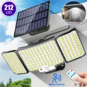 3Modes Solar Security Lights 3 Head Motion Sensor Lights Flood Light Lamp Wall