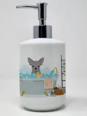 Silver Chihuahua Ceramic Soap Dispenser Hand Soap Dispenser Pump Bottles for