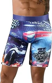 [Akkad Kuti] Mens Compression Shorts Novelty Boxer Briefs Funny Graphic Sports Underwear Active Running Tights