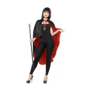 Vampire Kit with Reversible Cape Ladies Vampiress Halloween Fancy Dress