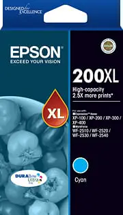 Epson 200XL - High Capacity DURABrite Ultra - Cyan Ink Cartridge [C13T201292]