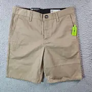 NWT Volcom Boys Frickin Chino Shorts Size 28 Khaki Modern Straight Uniform