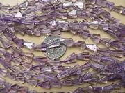 NATURAL AMETHYST beads arrowhead shape 6x8mm light purple gemstone 14" strands