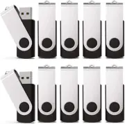 16GB Flash Drive 10 Pack Bulk Thumb Drive Memory Stick for Data Storage, Black