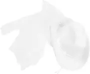 [LIFKOME] Western Style Veil Hat Light Comfortable Adjustable Cowboy Hat for Men Women Party Dress up Hat White
