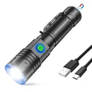 Small Flashlights 20000 High Lumens - LED Rechargeable Flashlight 1500 Meter ...