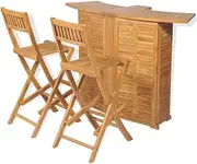 Bistro Set Outdoor, Folding Chairs for Patio, Garden Furniture Table – Solid Teak Wood, Small Balcony Piece, Chairs Set