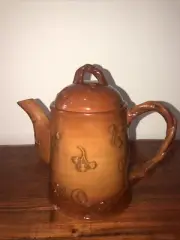 Feather Embossed Fall Bittersweet Collection Demdaco Pottery Teapot