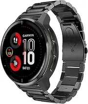 T Tersely for Garmin Garmin Vivoactive 5/Vivoactive 3/Music,Venu,Venu SQ/SQ2/2 Plus Band, 20mm Quick Release Stainless Steel Replacement Metal Wrist Strap for Vivomove Luxe/Style/Trend, Forerunner 55/158/245/645