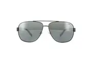 Polo Ralph Lauren Sunglasses PH3110 91576G Semi Shiny Dark Gunmetal Silver Mirror