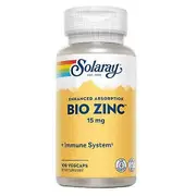 Solaray Bio Zinc, 100 Caps (Pack of 1)