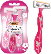BIC Simply Soleil Disposable Women'S Razors, 3 Count, Pink, (Pack of 1)