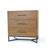 Toulouse French Marquetry Chest of 3-Drawers Tallboy Storage Cabinet - Oak