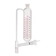 24/29 Glass Powder Addition Funnel W/Graduated & PTFE Valve Lab Glassware