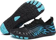 [LIUNJZXNS] Breathable Non-Slip Athletic Hike Shoes,Hike Footwear Barefoot Water Shoes for Unisex,Wide Toe Box Swim Beach Shoes Womens, Blue, Women 12/Men 11