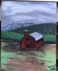 Hand Painted Barn Barn Yard Acrylic On Canvas. By RB Wallace Painting Nov. 2018