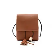 Mini PU Leather Hasp Vertical Tassel Shoulder Bag Phone Wallet for iPhone Xiaomi Samsung 41 BROWN