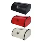 Metal Bread Box Vintage Bread Bin with Roll Lid for Bakery Pantry Home