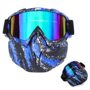 Outdoor Sport Goggles Ski Snowmobile Face Mask with Sun Glasses-Style 2