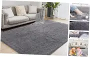 Ultra Soft Grey Rugs for Living Room, 5x7 Fluffy Plush Area Rugs for Bedroom,