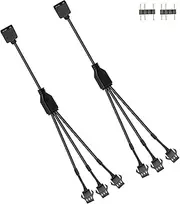 2 PCS 5V 3 Pin ARGB Splitter Cable Addressable RGB Splitter Cable 3-pin to SM 3Pin Female Adapter Cable for PC Led Strip,5V ARGB Fan,Computer Chassis