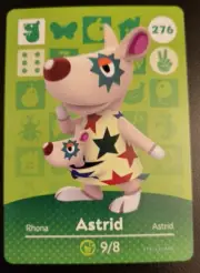 #276 Astrid Animal Crossing Amiibo Card AUTHENTIC Series 3 Never Scanned