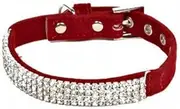 Petface Diamante Dog Collar, Red