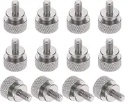 uxcell 12 Pcs M4x8mm Knurled Thumb Screw Computer Case Threaded Hand Tighten Screws Aluminum Alloy for PC Case, Gray