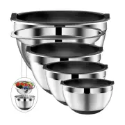 Mixing Bowls with Lids Set, Stainless Steel Mixing Bowls with Colander, Strai...